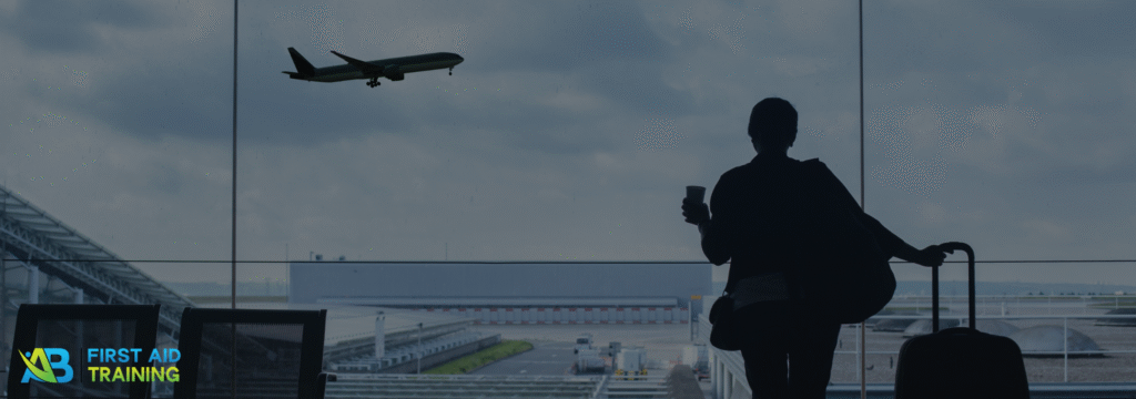 Person at the airport ready to travel