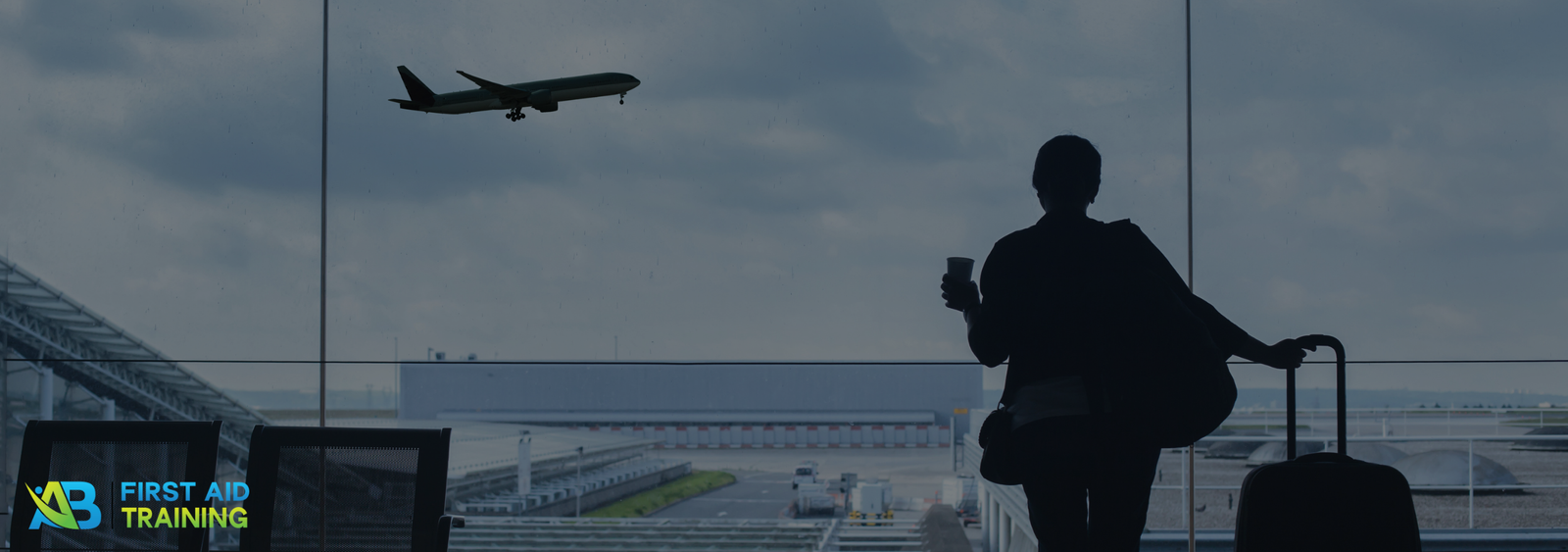 Person at the airport ready to travel